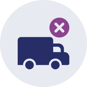 Icon of a blocked HGV