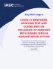 Photo of the cover page of the IASC product - Key Messages on COVID-19: Applying the IASC Guidelines on Inclusion of Persons with Disabilities in Humanitarian Action 