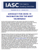 cover page of Newsletter 7 which reads the title: advocacy for COVID-19 vaccination for the most vulnerable