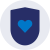 An icon of a shield with a heart on it